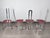 Wood Postmodern Chairs in Chrome Steel and Red Wood, 1980s, Set of 4 For Sale - Image 7 of 12