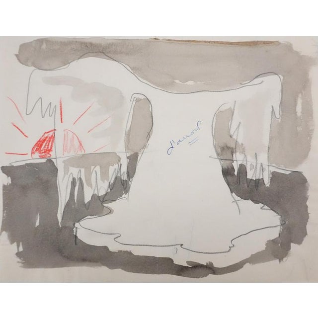 Jean Effel, The Wings of the Sun, 1970, Watercolor For Sale - Image 5 of 5