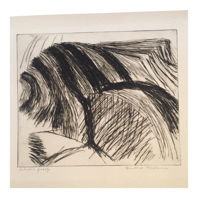 "Waves" Original Dry Point Etching For Sale