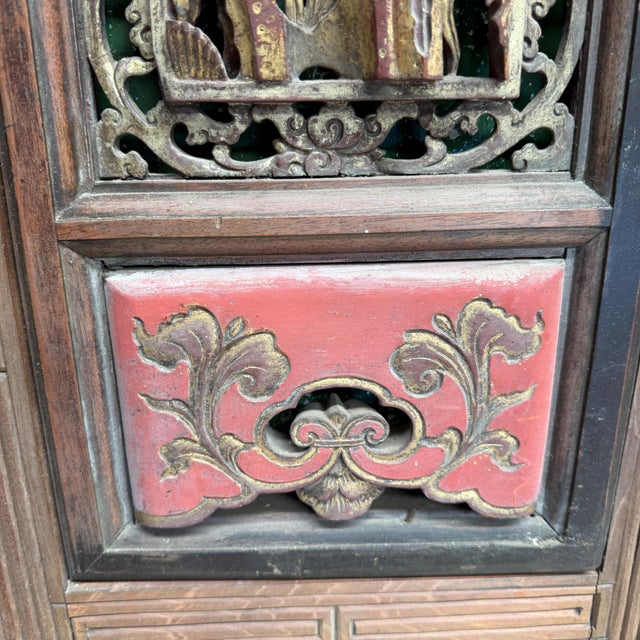 For your consideration, a pair of antique Chinese carved wood panels, possibly from the Qing Dynasty or early 20th...