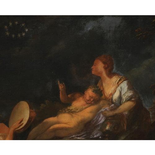 Bartoloemo Guidobono, Bacchanal with Maenads, Satyrs and Nymphs, 17th Century, Oil on Canvas For Sale - Image 6 of 9
