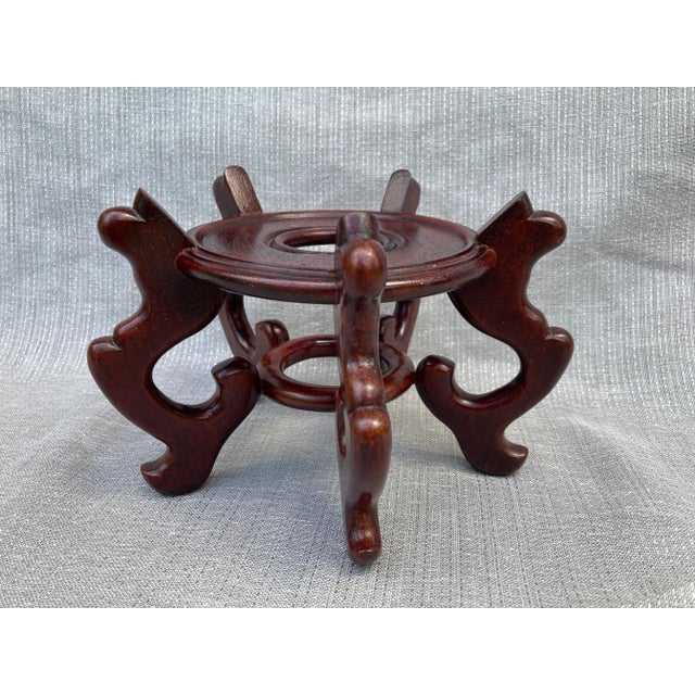 Vintage Rosewood Vase Jar Stand For Sale In New York - Image 6 of 10