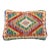 Arteverk Handwoven Afghan Kilim Lumbar Pillow — Green & Purple Diamonds For Sale