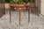 English English 1860s Oak Demilune Table with Drawer, Tapered Legs and Pierced Motifs For Sale - Image 3 of 10