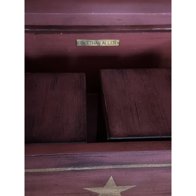 Yellow Vintage Ethan Allen Large Decorative Storage Trunks - a Pair For Sale - Image 8 of 12