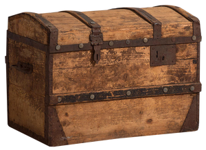 Large Antique Washed Wood Trunk, 1900