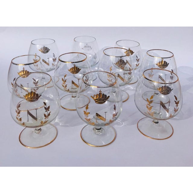 Gold Napoleone Drinking Set, Set of 10 For Sale - Image 8 of 18