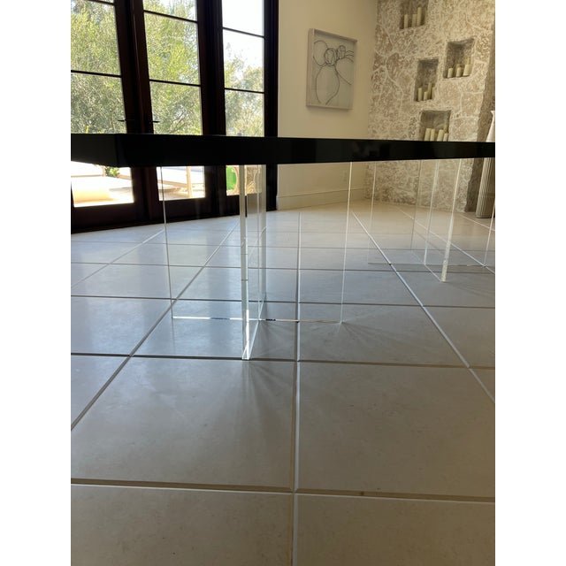 Black Luxury Black Veneer Attributed to Julian Chichester Modern Dining Room Table Seats 10-12 For Sale - Image 8 of 8