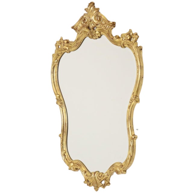 Large Baroque Crested Mirror in Gold Leaf from Deknudt, 1950s For Sale - Image 6 of 18