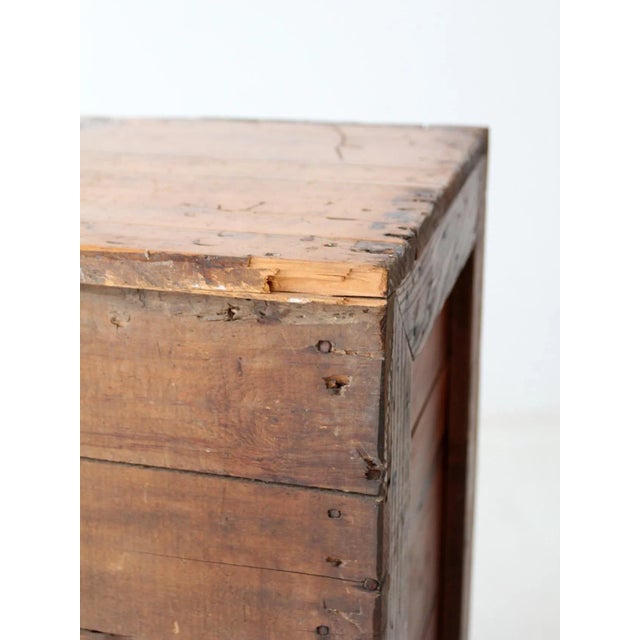 Wood Antique Rustic Primitive Cabinet For Sale - Image 7 of 12