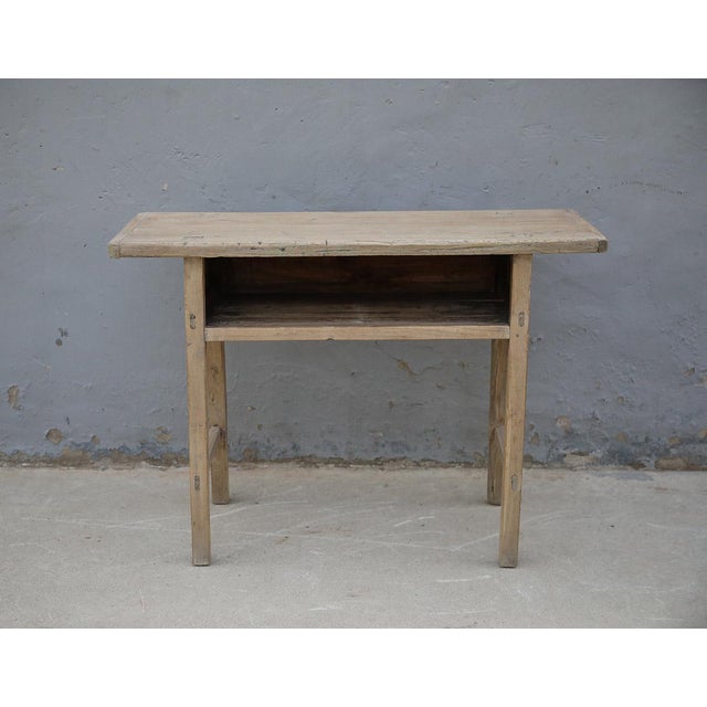 Farmhouse Vintage Chinese Elm Console Table For Sale - Image 3 of 3