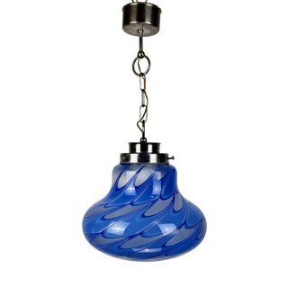 Mid-Century Modern Blue Murano Glass Pendant Lamp, 1980s For Sale