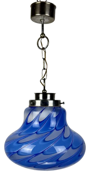 Mid-Century Modern Blue Murano Glass Pendant Lamp, 1980s
