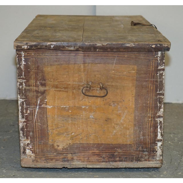 Romanian Blanket Chest with Church Painting, 1880s For Sale - Image 11 of 18