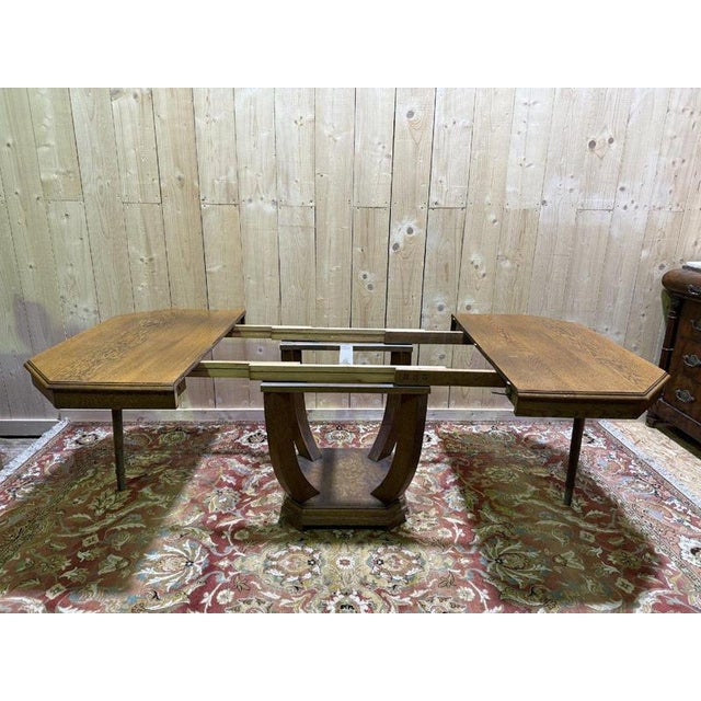 Art Deco Dining Table in Oak For Sale - Image 6 of 8