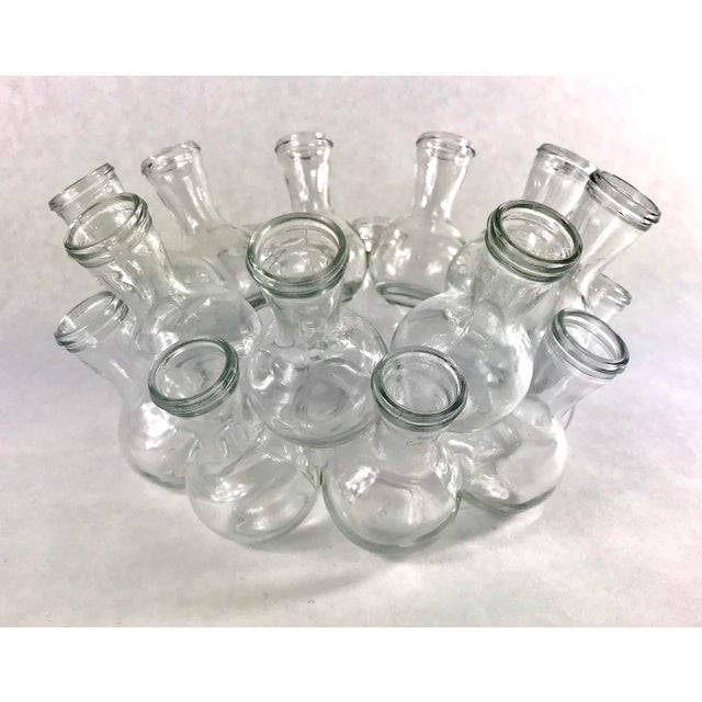 Vintage Round Eighteen Joined Glass Bud Vase Cluster Chairish