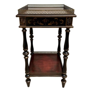 Vintage French Neoclassical Two-Tier Side Table With Bronze Finish Galleries For Sale