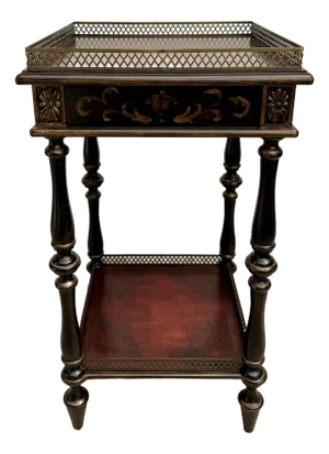 Vintage French Neoclassical Two-Tier Side Table With Bronze Finish Galleries