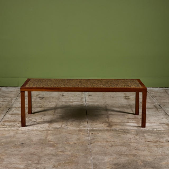Mid 20th Century Gordon & Jane Martz Green Speckle Glazed Coin Tile Coffee Table For Sale - Image 5 of 15