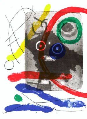 1965 Lithograph "Peintures Sur Cartons" (Composition Vi) by Joan Miró
