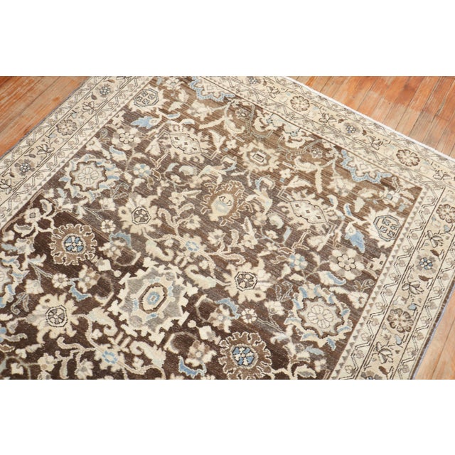 Antique Zabihi Collection Persian Malayer Brown Rug For Sale - Image 4 of 10