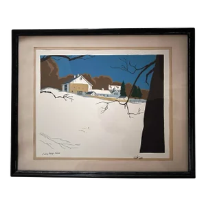 Silkscreen of Valley Forge Farm by Tony Trezza 1973