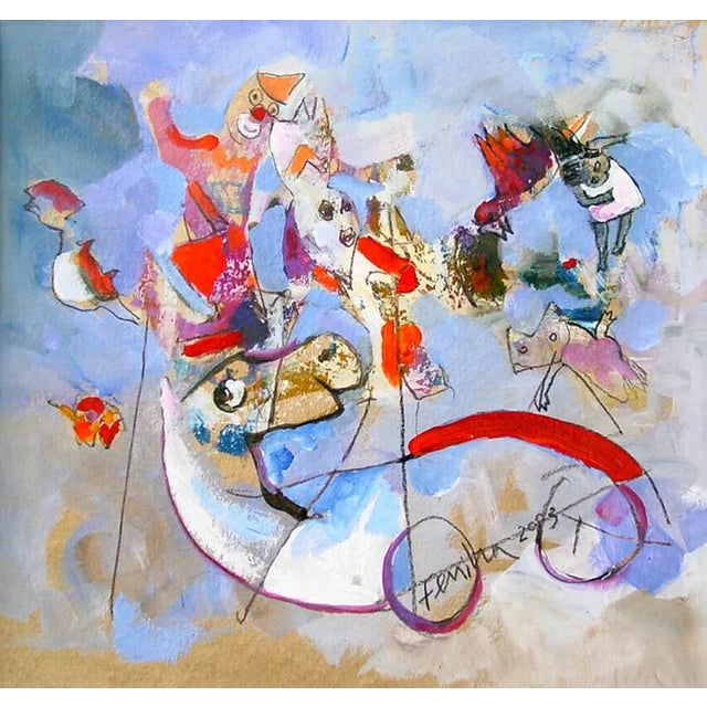 The Circus Show, Whimsical, Oil Painting, 2003 For Sale - Image 3 of 3
