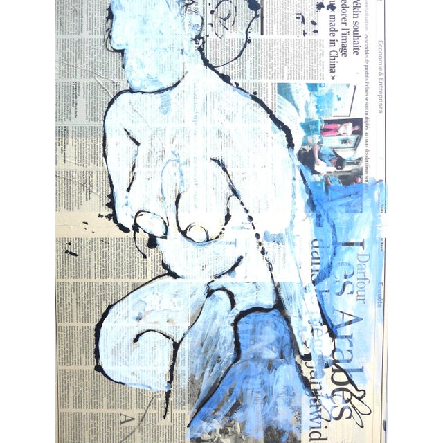 Modern Martha Holden "French Woman" Drawing on French Paper For Sale - Image 3 of 8