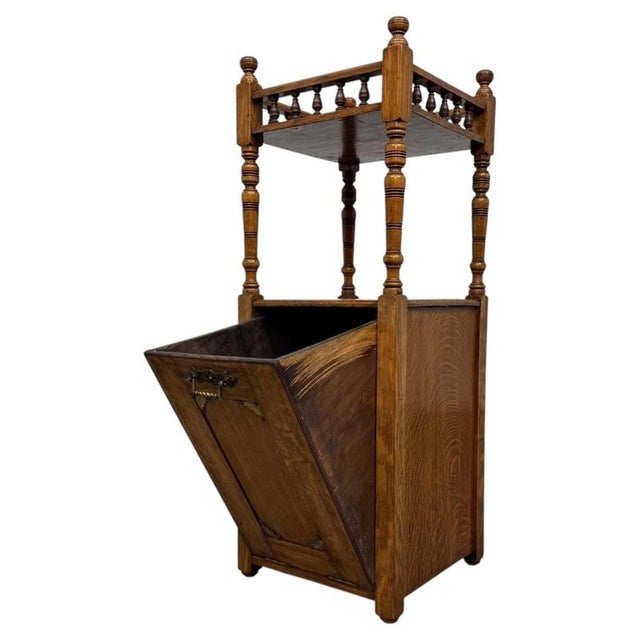 Antique English Golden Oak Cabinet, 1900s For Sale - Image 14 of 15
