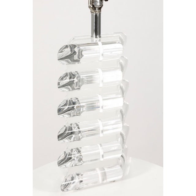 Vintage Large Bauer Clearlite Lucite Lamps - a Pair For Sale In Detroit - Image 6 of 8