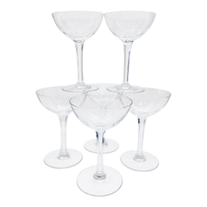 Vintage Japanese Hoya Crystal Champagne Coupes – Set of 6 With Case