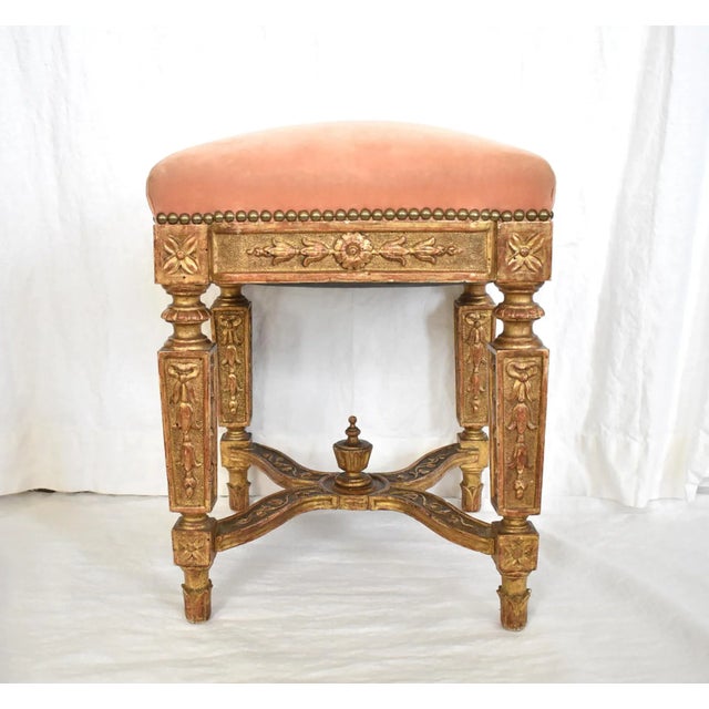 C. 1700 Louis XIV French Giltwood Tabouret For Sale - Image 12 of 13