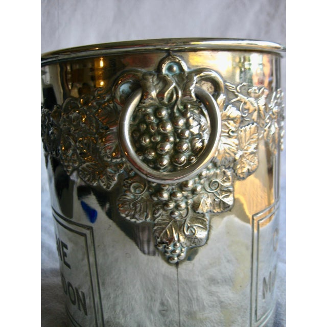 French Mid 20th Century French Vintage Silver Plate Moet Et Chandon Champagne Bucket For Sale - Image 3 of 7