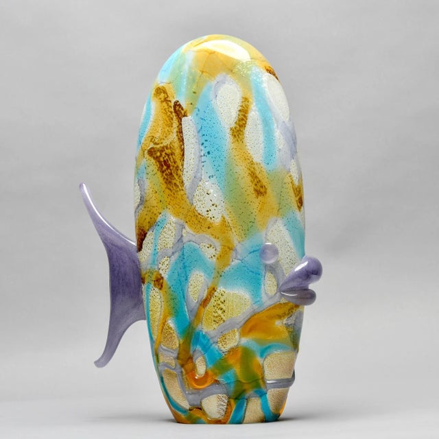 Tall Mid Century Multi Color Murano Glass Fish For Sale - Image 13 of 13