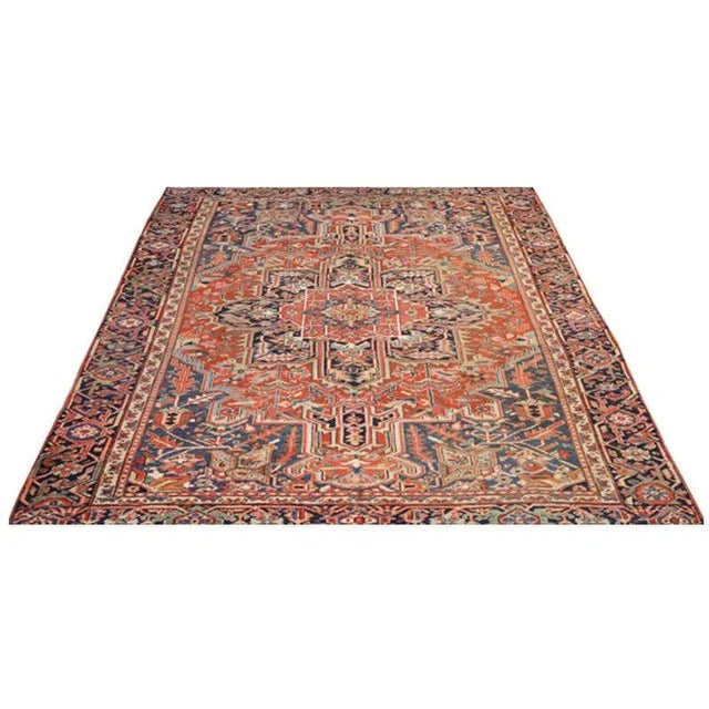 Traditional 1930s Vintage Persian Heriz Area Rug 8'3" X 11'6" For Sale - Image 3 of 6