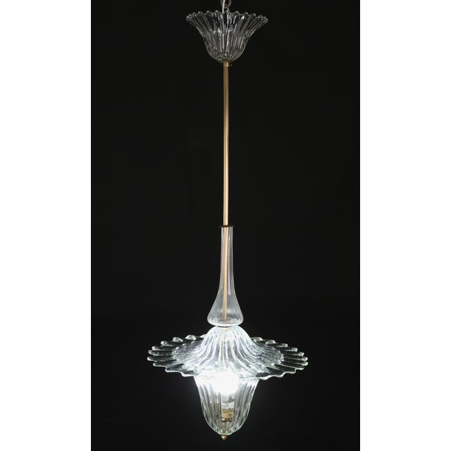 Murano lantern attributed to the Barovier and Toso glassworks. Period 1940 1050. Art Deco style. Two light e14 European...