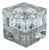 Mid-Century Modern Hand-Blown Ice Glass Cube Table Lamp from Wila, Germany, 1970s For Sale
