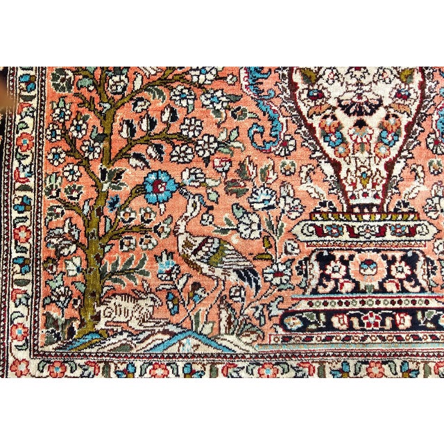 Antique Turkish Hereke Silk Rug, Tree of Life Design, Handwoven, 1900s, 3' x 4' For Sale In Chicago - Image 6 of 18