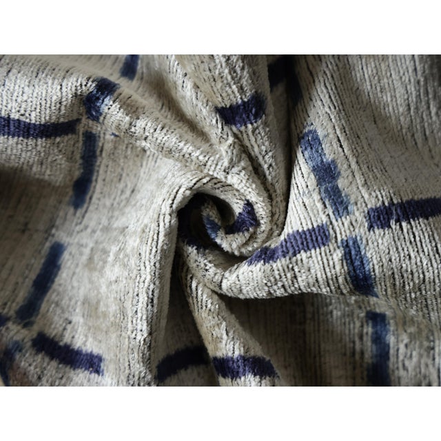 Handwoven Silk Velvet Grid Pillow 20x20 Inch | Organic Modern Luxury Accent Cushion For Sale In San Francisco - Image 6 of 8