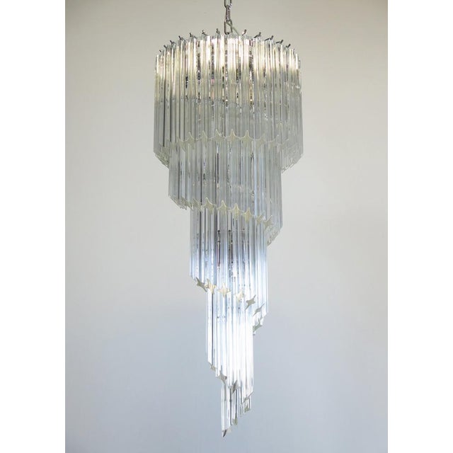 1990s Murano Chandelier with 86 Transparent Prism Quadriedri, 1990s For Sale - Image 5 of 13