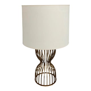 Barbara Barry for Baker Italian Bronze Hourglass Form Table Lamp For Sale