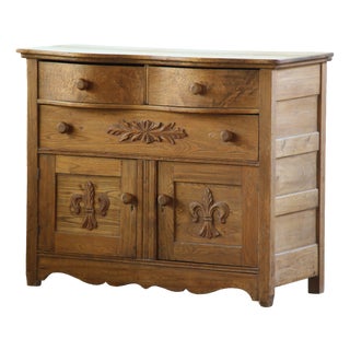 Vintage Farmhouse Danish Commode in Oak, 1890s For Sale