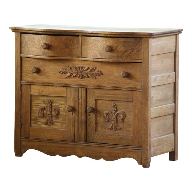 Vintage Farmhouse Danish Commode in Oak, 1890s For Sale