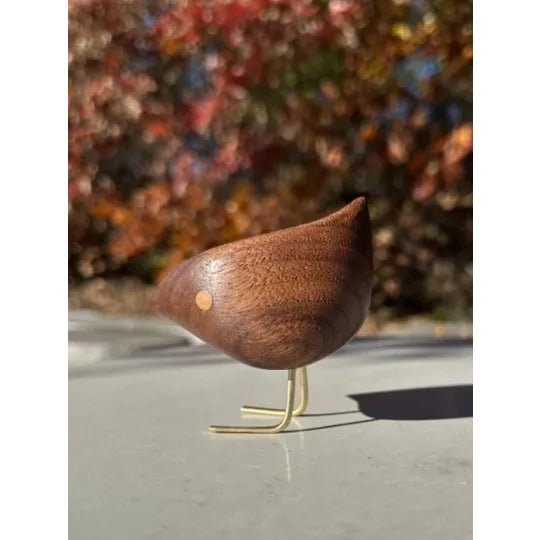 Contemporary Danish Wood Happy Bird Jacob Hermann Style Brunette For Sale - Image 4 of 11