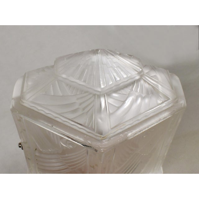 Hettier Vincent & Hanots French Art Deco Frosted Glass Pocket Wall Sconces 1930s - A Pair For Sale - Image 12 of 14