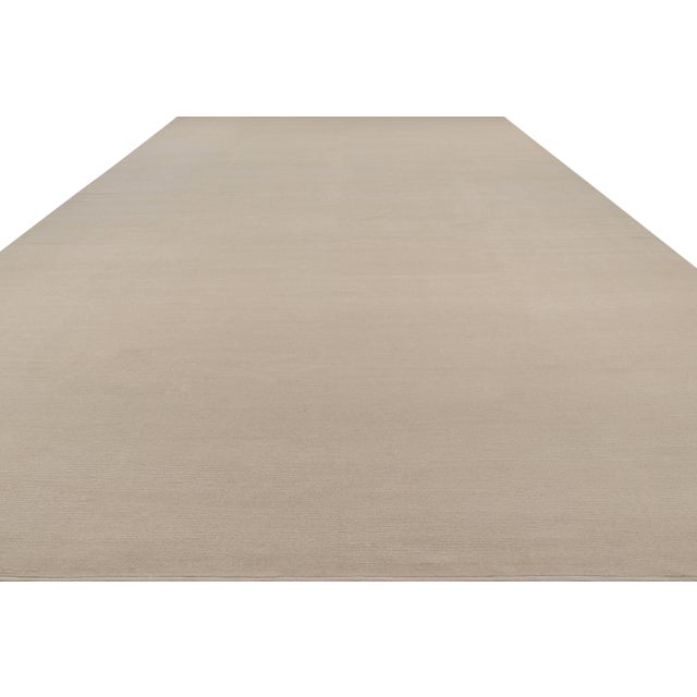Rug & Kilim Rug & Kilim’s Oversized Contemporary Textural Solid Rug in Cream and White Tones - 10x16 For Sale - Image 4 of 8