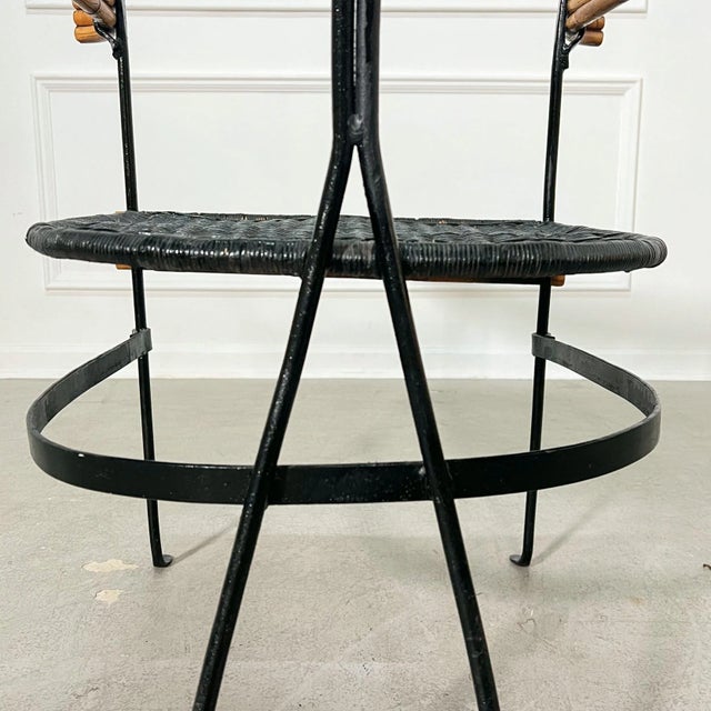 1960's Modern Sculptural Bent Bamboo and Iron Armchair For Sale - Image 9 of 9