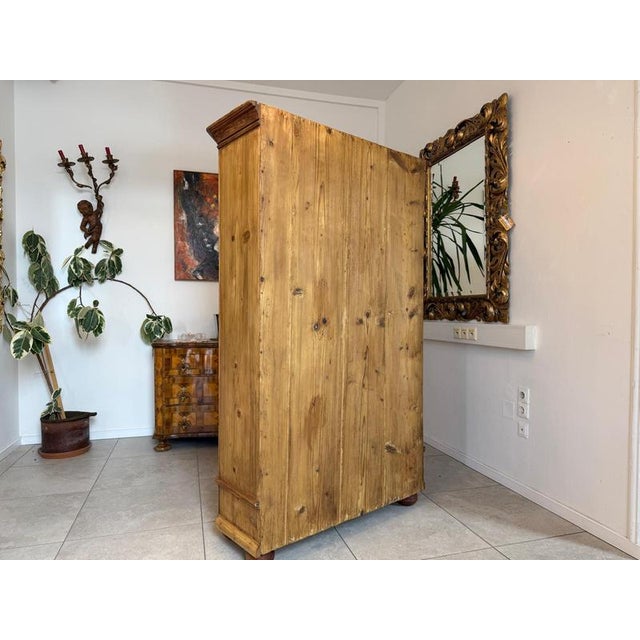 Wood Biedermeier Farmhouse Baroque Cupboard in Softwood from Tyrol For Sale - Image 7 of 9