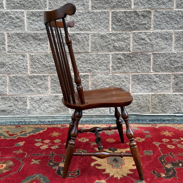 Vintage Nichols & Stone American Traditional Solid Cherry Comb Back Windsor Dining Chair / Desk Chair For Sale - Image 9 of 15
