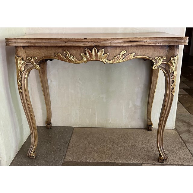 19th Century Gilt Wood Flip Top Console Table For Sale - Image 15 of 18